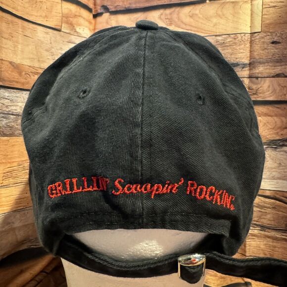 Freddy's Steakburgers Black Baseball Cap Hat Adjustable Strapback Uniform Work - Picture 3 of 7